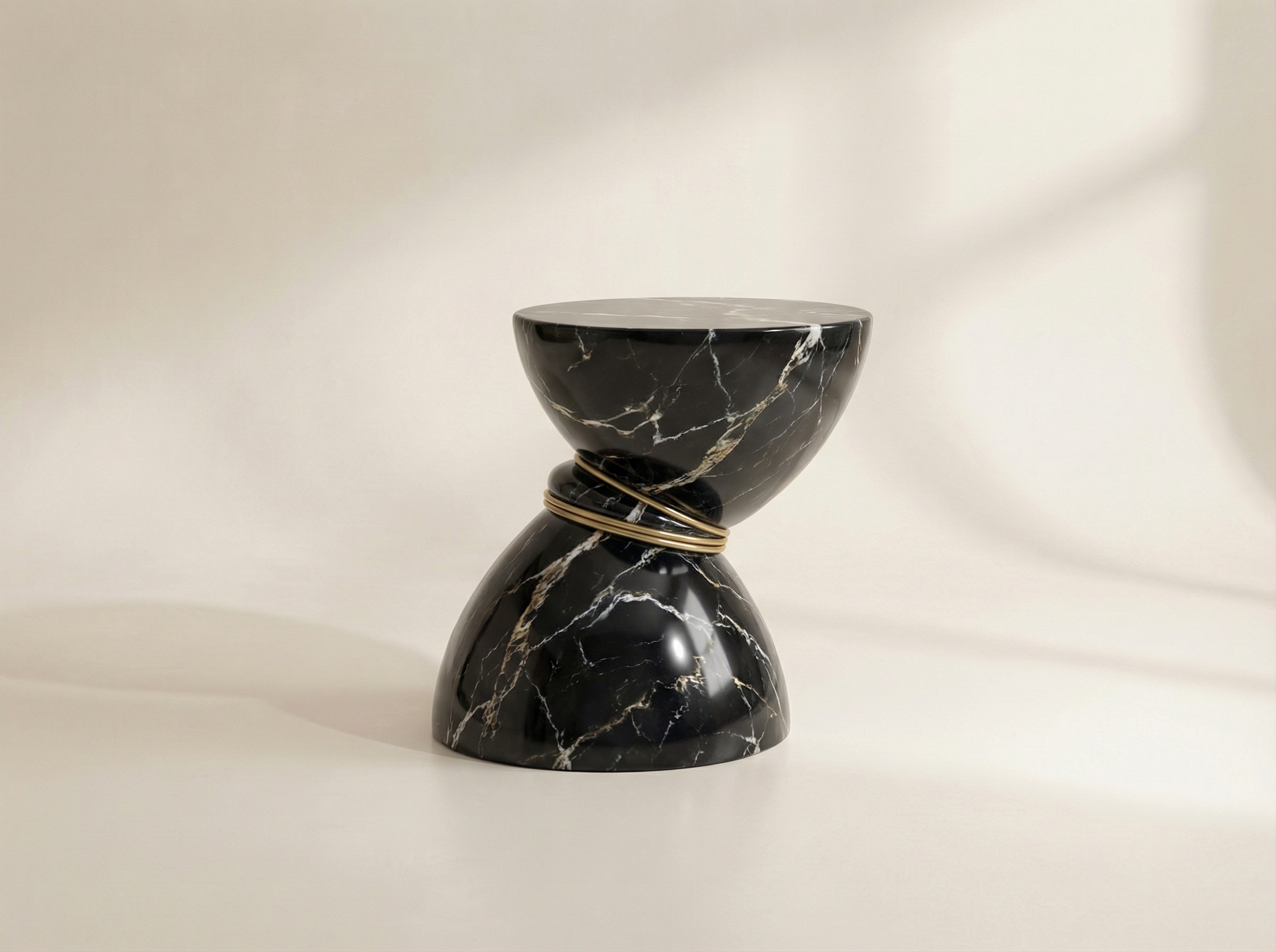 Gesto coffee table in Nero Marquina — deep black with white veins